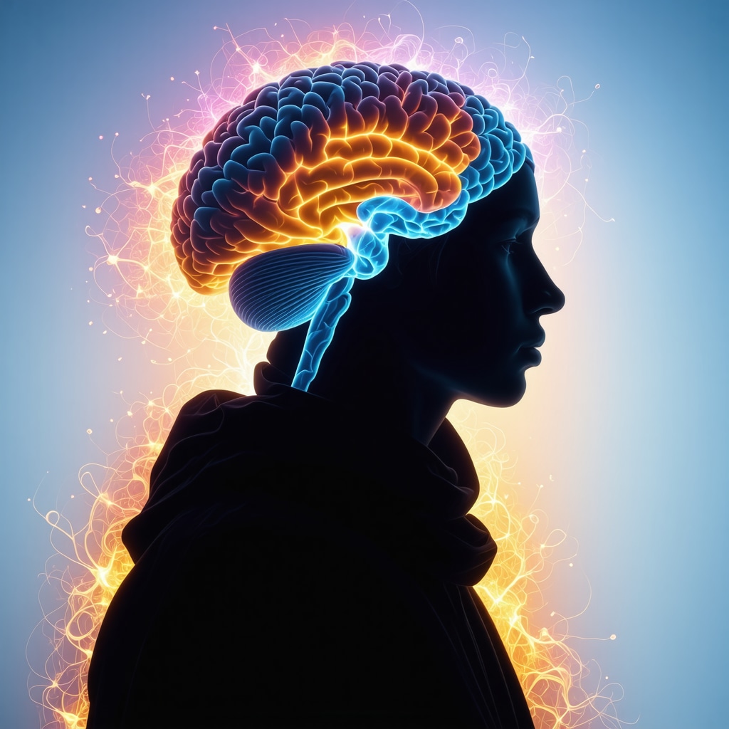 Functional MRI brain scan highlighting neural activity linked to religious symbols such as hijab
