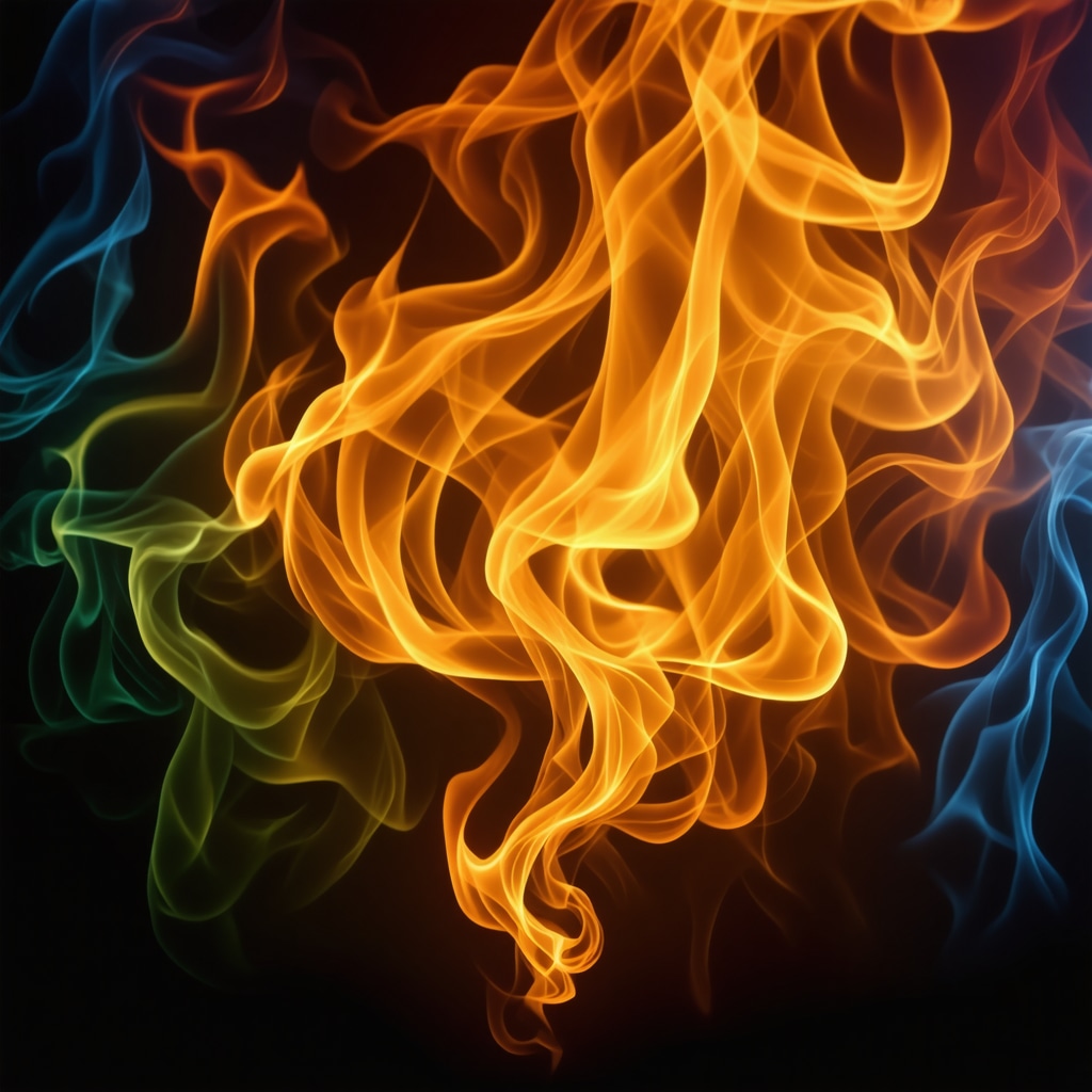 Mystical flames representing spiritual cleansing and transformation in a dream