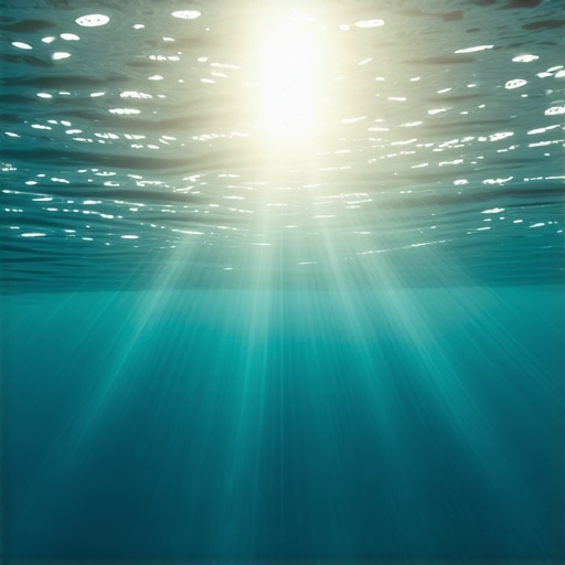 Photograph of deep ocean water reflecting sunlight, symbolizing spiritual depth and inner wisdom