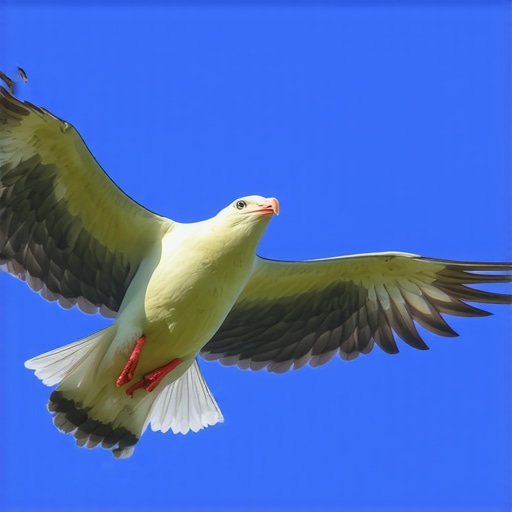 A bird flying high in the sky, representing spiritual liberation.