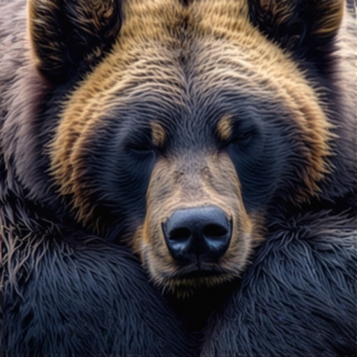 A tranquil image of a sleeping bear symbolizing inner strength and spiritual resilience