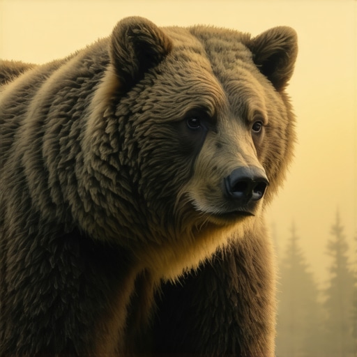 A serene bear in a forest, representing inner spiritual power